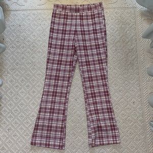 Plaid flare leggings